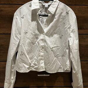 Old Navy Cropped White Shirt